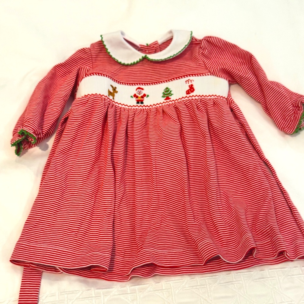 Petit Bébé Smocked Christmas Dress